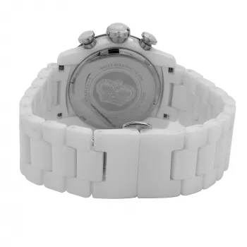 GLAM ROCK sieviešu pulkstenis GR50116D (42mm) - Šveices kvarcs, balts perlamutra ciparnīca, balta silikona siksniņa