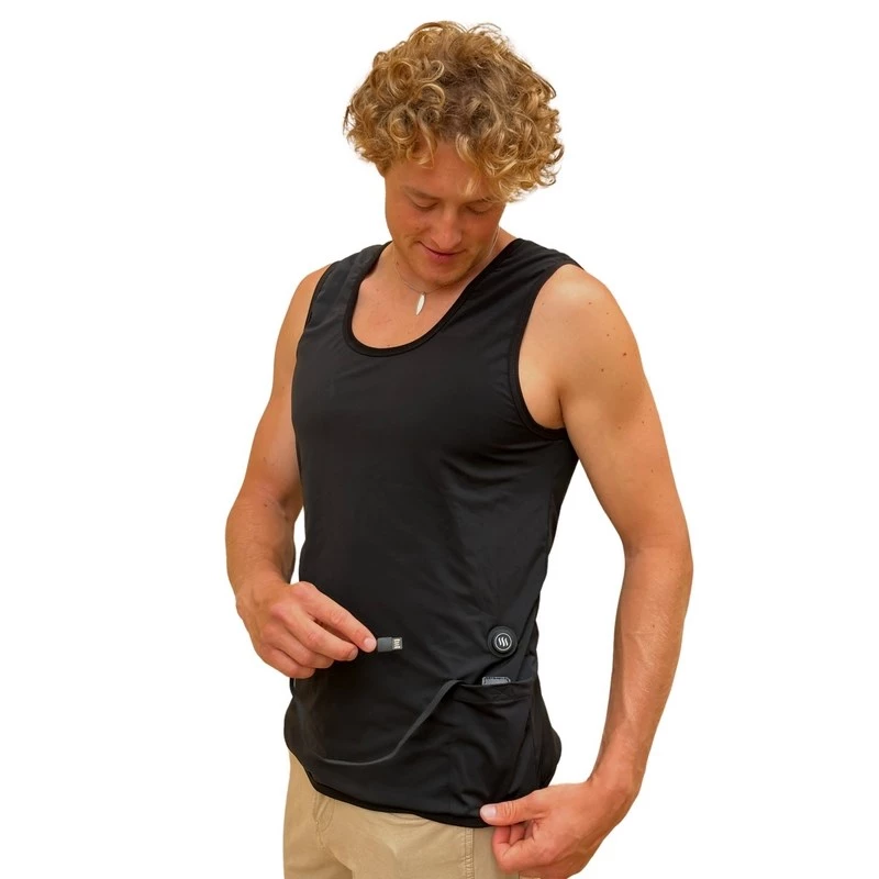 GLOVII GV2XL Apsildāmā veste - Unisex, Elastīga, USB Barošana, 5 Sildīšanas Zonas, 3 Sildīšanas Līmeņi, Melna, S-2XL