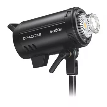 Godox DP400IIIV 400W studijas zibspuldze ar 30W LED modelēšanas lampu, 2.4G bezvadu X sistēmu, Bowens stiprinājumu, 5600K