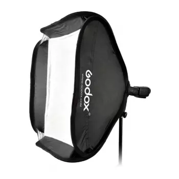 Godox SFUV5050 salokāmais kvadrātveida softbox 50x50cm ar S-Type stiprinājumu, sudraba iekšpusi, noņemamiem difuzoriem un pārnēsāšanas somu
