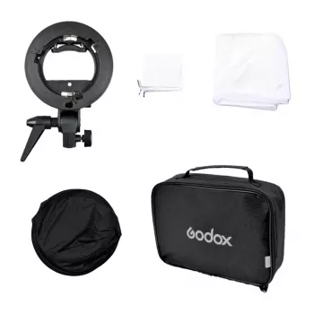 Godox SFUV6060 S-Type Speedlite Brackets ar 60x60cm Softbox un Somiņu Komplekts