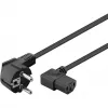 Goobay 51320 barošanas kabelis ar leņķa Schuko kontaktdakšu un IEC C13 ligzdu, melns, 5 m