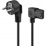 Goobay 51320 barošanas kabelis ar leņķa Schuko kontaktdakšu un IEC C13 ligzdu, melns, 5 m