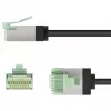 Goobay CAT 8.1 Ultraflexible Slim U/FTP tīkla kabelis, RJ45, melns, 0,5 m, 40 Gbit/s 74356