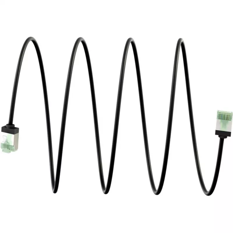 Goobay CAT 8.1 Ultraflexible Slim U/FTP tīkla kabelis, RJ45, melns, 0,5 m, 40 Gbit/s 74356
