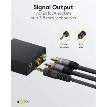 Goobay digitālā-uz-analogo audio pārveidotājs 192 kHz 58493