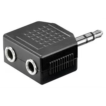 Goobay Headphone AUX Adapter 3,5 mm Jack 1-to-2 Splitter, 0,2 m, Melns