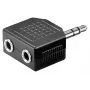 Goobay Headphone AUX Adapter 3,5 mm Jack 1-to-2 Splitter, 0,2 m, Melns