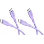 Goobay komplekts 2x USB-C silikona kabelis, 1,5 m, violets (81249)