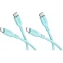 Goobay komplekts 2x USB-C silikona kabelis, 1,5 m, tirkīza (81248)