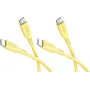 Goobay komplekts 2x USB-C silikona kabelis, 1,5 m, dzeltens (81243)