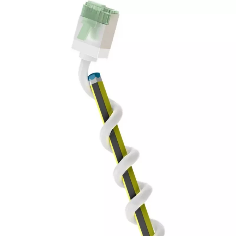 Goobay Ultraflexible CAT 8.1 Slim U/FTP komutācijas kabelis, 0,5 m, balts, īpaši īsi savienotāji, 40 Gbps 74359