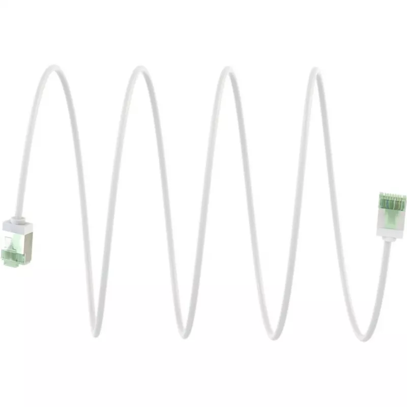 Goobay Ultraflexible CAT 8.1 Slim U/FTP komutācijas kabelis, 0,5 m, balts, īpaši īsi savienotāji, 40 Gbps 74359