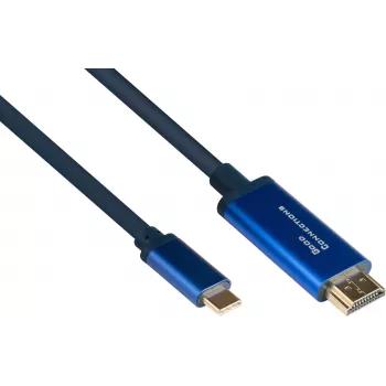 Good Connections GC 4520-CSF015B USB-C uz HDMI adaptera kabelis, 4K@60Hz, 1,5m, Melns
