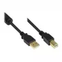 Good Connections USB 2.0 kabelis A-B ar ferīta serdi, zeltīti kontakti, melns, 1m