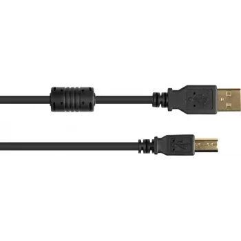 Good Connections USB 2.0 kabelis Type-A uz Type-B ar ferīta serdi, zeltīti kontakti, melns, 3m