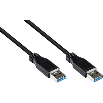 Good Connections USB 3.0 kabelis, Type-A male uz Type-A male, melns, 0,5 m 2712-S005