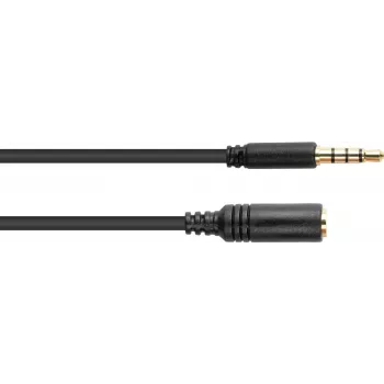 GoodConnections 3.5mm 4-polu TRRS audio pagarinājuma kabelis, vīrišķais uz sievišķo, 3m, melns AS-35V4B3