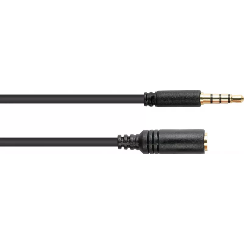 GoodConnections 3.5mm 4-polu TRRS audio pagarinājuma kabelis, vīrišķais uz sievišķo, 3m, melns AS-35V4B3