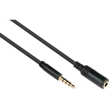 GoodConnections 3.5mm 4-polu TRRS audio pagarinājuma kabelis, vīrišķais uz sievišķo, 3m, melns AS-35V4B3