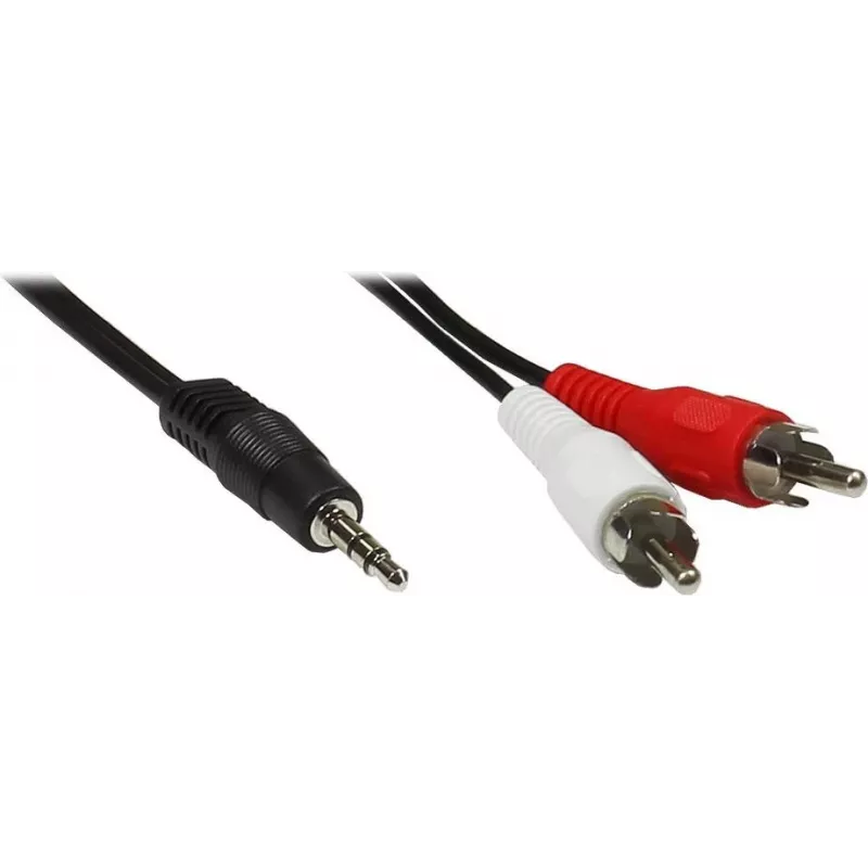 GoodConnections 3,5 mm stereo jack uz 2x RCA vīriešu audio kabelis 2,5 m melns AS-352C