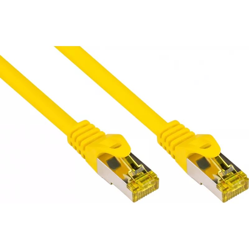 GoodConnections 40m Cat.7 S/FTP PiMF halogēnu nesaturošs RJ45 komutācijas kabelis ar aizsargu fiksatoram, dzeltens 8070R-400Y