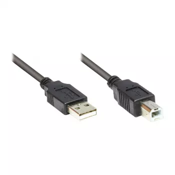 GoodConnections Alcasa USB 2.0 A/B kabelis 1m Melns