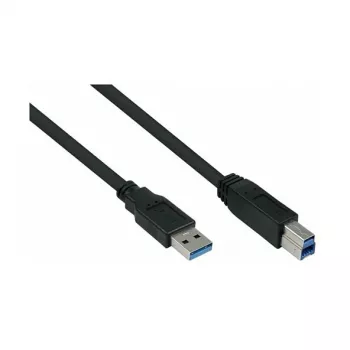 GoodConnections Alcasa USB 3.2 Gen 1 kabelis A uz B, 1,8 m, melns