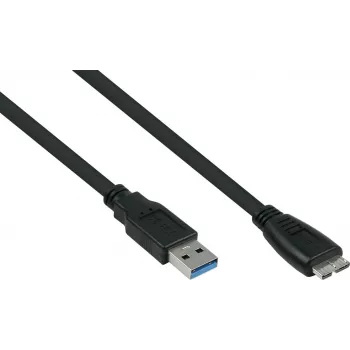 GoodConnections Alcasa USB 3.2 Gen 1 kabelis, USB-A uz Micro-USB B, 1 m, melns