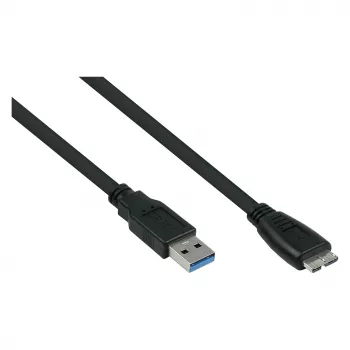 GoodConnections Alcasa USB 3.2 Gen 1 kabelis, USB-A uz Micro-USB B, 1 m, melns