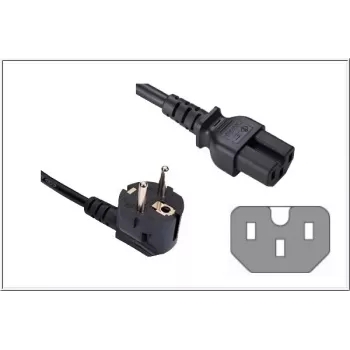 GoodConnections leņķa Schuko uz IEC C15 barošanas kabelis, 1,8 m, melns, 10A/250V, H05VV-F, karstuma izturīgs 1501-18