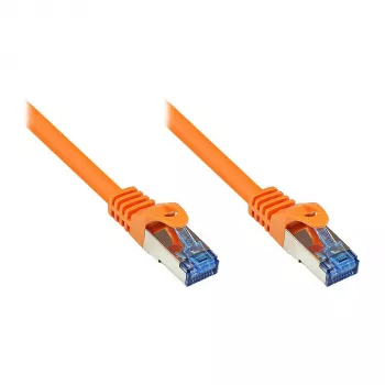 GoodConnections Cat. 6A S/FTP patch kabelis ar fiksatora aizsardzību, bez halogēna, oranžs, 15 m
