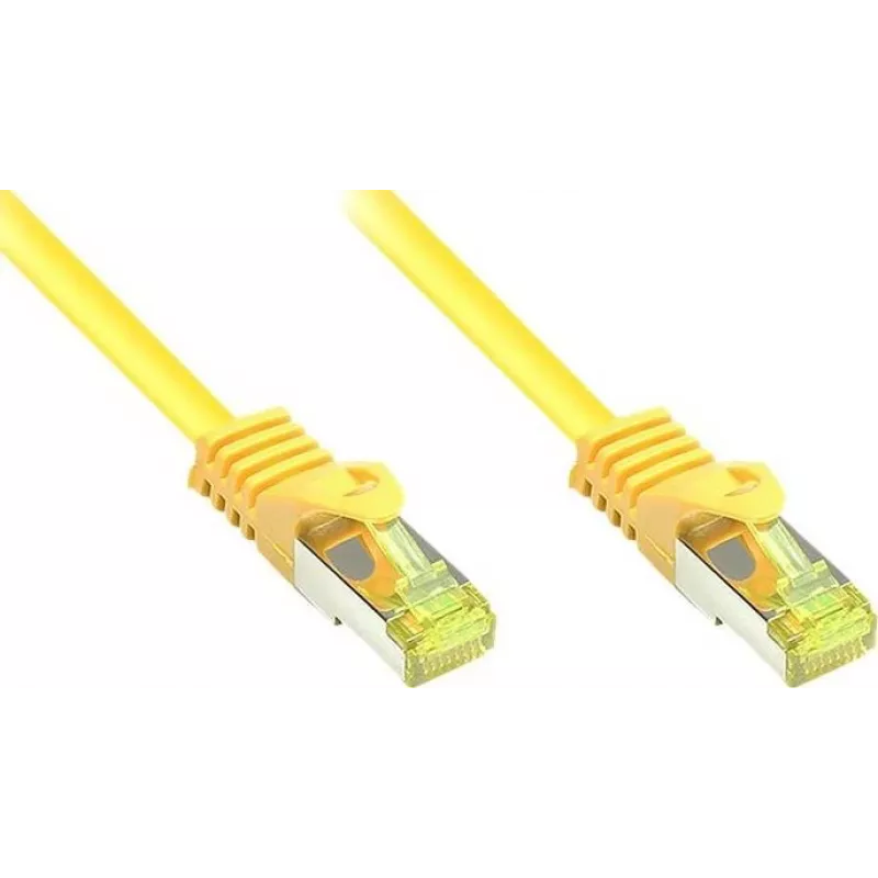 GoodConnections Cat.7 RJ45 Plākstera Kabelis - 25m, Dzeltens, S/FTP PiMF, Bez Halogēna, 600MHz (8070R-250Y)