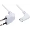 GoodConnections Euro barošanas kabelis, Europlug uz IEC C7 Figure-8, abi savienotāji 90° leņķī, balts, 1,5 m (1550-ZW015W)