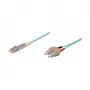 GoodConnections optiskās šķiedras ielāpu kabelis dupleksais OM3 daudzmodu 50/125 µm LC/SC, LSZH, maināma polaritāte, 5m, akvamarīns