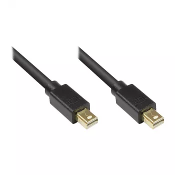 GoodConnections Mini DisplayPort 1.1 kabelis, vīrietis-vīrietis, apzeltīts, melns, 3m
