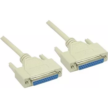 GoodConnections Null Modem kabelis DB25 Female uz DB25 Female 1,8m pelēks RS-232 seriālais šķērssavienojuma 4030