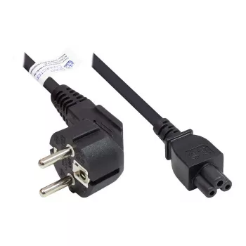 GoodConnections P0105-S018 strāvas vads 1,8 m – Schuko E+F – IEC C5 Cloverleaf – H05VV-F – 250V 2,5A – melns