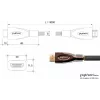 GoodConnections PYTHON Series High-Speed HDMI kabelis ar Ethernet, 4K UHD 60Hz, 18Gbps, zelta pārklājums, neilona pinums, 3m, melns (GC-M0018)