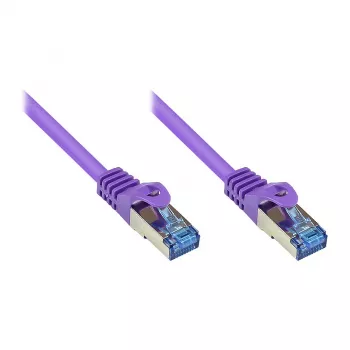 GoodConnections RNS Cat. 6A S/FTP ielāpu kabelis ar aizsardzību pret aizbīdņa bojājumiem, bez halogēna, 500 MHz, violets, 20 m