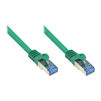 GoodConnections RNS® Cat. 6A S/FTP tīkla kabelis ar fiksatora aizsardzību, bez halogēna, zaļš, 15 m