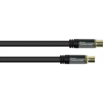 GoodConnections SmartFLEX antenas kabelis, IEC koaksiālais vīriešu uz sieviešu, zelta pārklājums, četrkāršs ekranējums, 120 dB, melns, 30 m (GC-M2060)