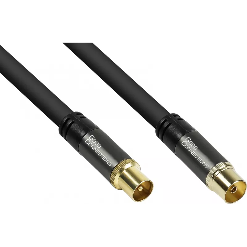 GoodConnections SmartFLEX antenas kabelis, IEC koaksiālais vīriešu uz sieviešu, zelta pārklājums, četrkāršs ekranējums, 120 dB, melns, 30 m (GC-M2060)