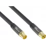 GoodConnections SmartFLEX antenas kabelis, IEC koaksiālais vīriešu uz sieviešu, zelta pārklājums, četrkāršs ekranējums, 120 dB, melns, 30 m (GC-M2060)