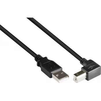 GoodConnections USB 2.0 kabelis A uz B ar leņķa savienotāju 2m melns