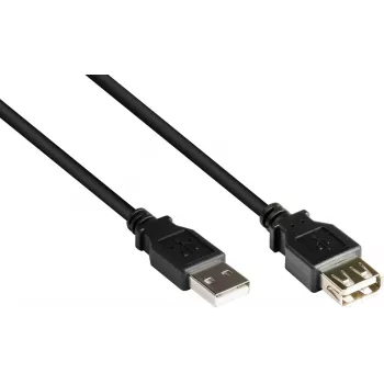 GoodConnections USB 2.0 pagarinātājs A vīrietis uz A sieviete, 0,6 m, melns
