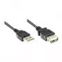 GoodConnections USB 2.0 pagarinātājs A vīrietis uz A sieviete, 0,6 m, melns