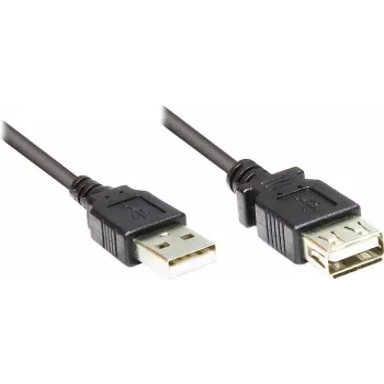 GoodConnections USB 2.0 pagarinātājkabelis Type-A vīriešu–sieviešu, melns, 0,3 m