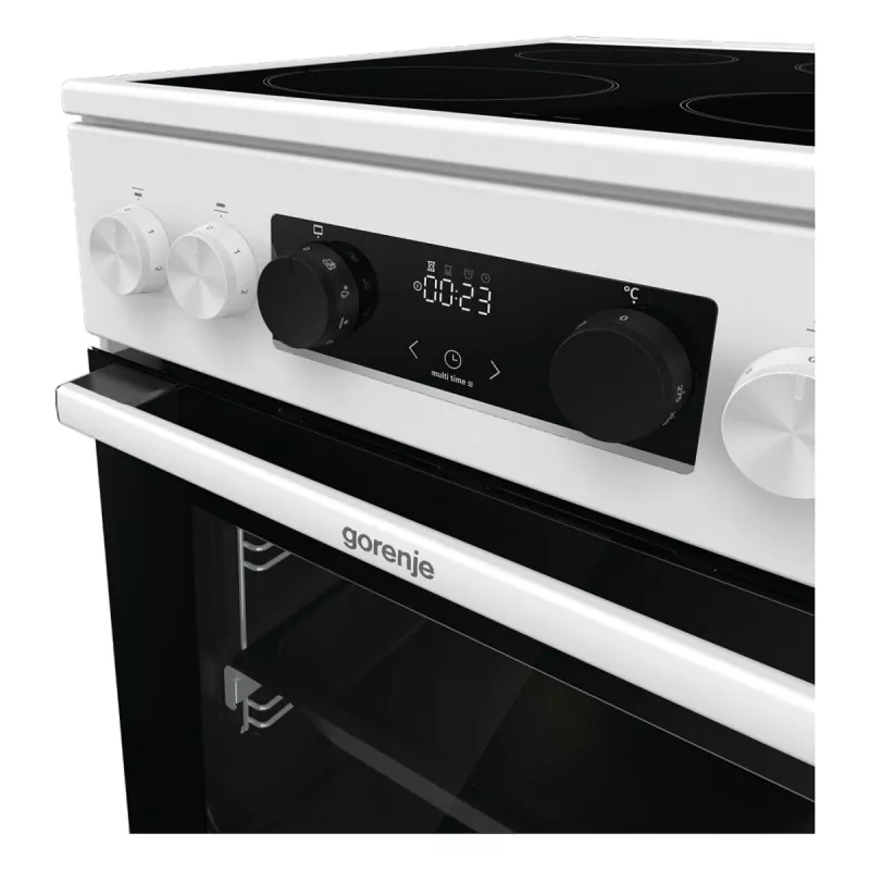 Gorenje GEC 5C41 WG brīvi stāvoša elektriskā plīts – balta, 50 cm, 70 L, 9 funkcijas