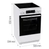 Gorenje GEC 5C41 WG brīvi stāvoša elektriskā plīts – balta, 50 cm, 70 L, 9 funkcijas